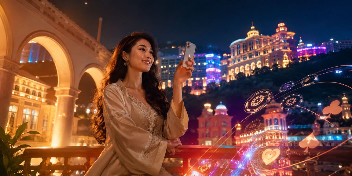 A player using their phone to play online blackjack at Genting Highlands